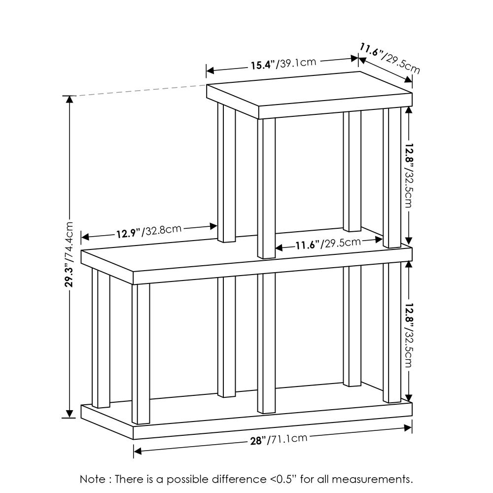 Furinno Turn-N-Tube No Tools 3-Cube Decorative Display Shelf, Americano/Black. Picture 2