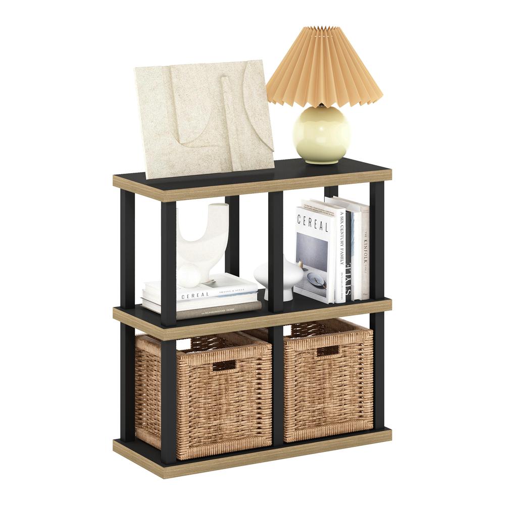 Furinno Turn-N-Tube No Tools 4-Cube Decorative Display Shelf, Americano/Black. Picture 4