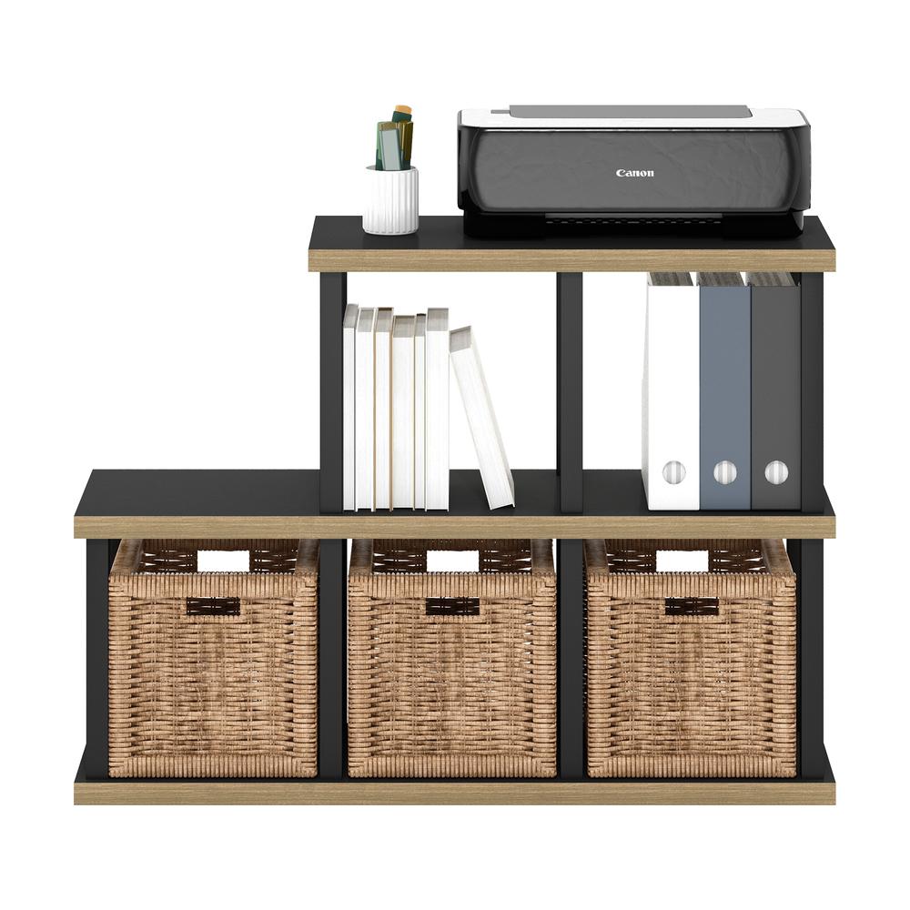 Furinno Turn-N-Tube No Tools 5-Cube Decorative Display Shelf, Americano/Black. Picture 5