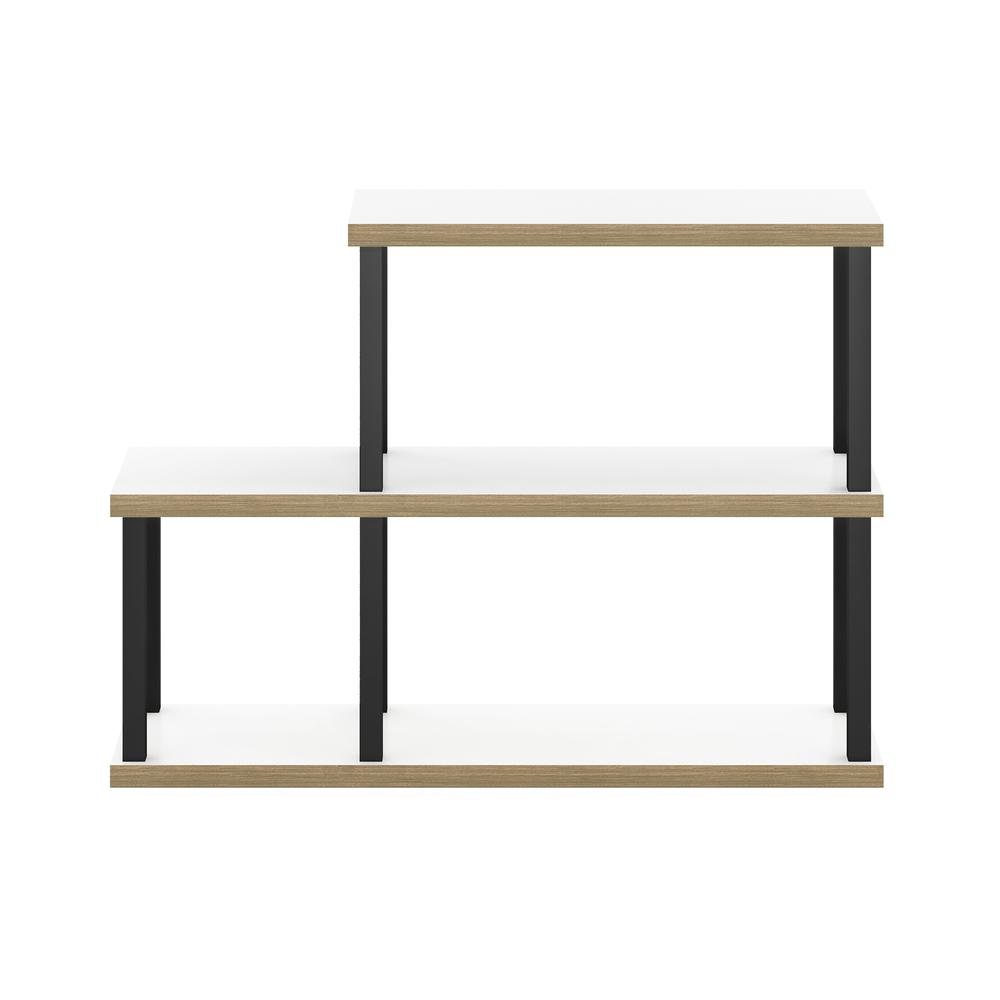 Furinno Turn-N-Tube No Tools 3-Tier Ladder Decorative Display Shelf, Solid White/Black. Picture 3