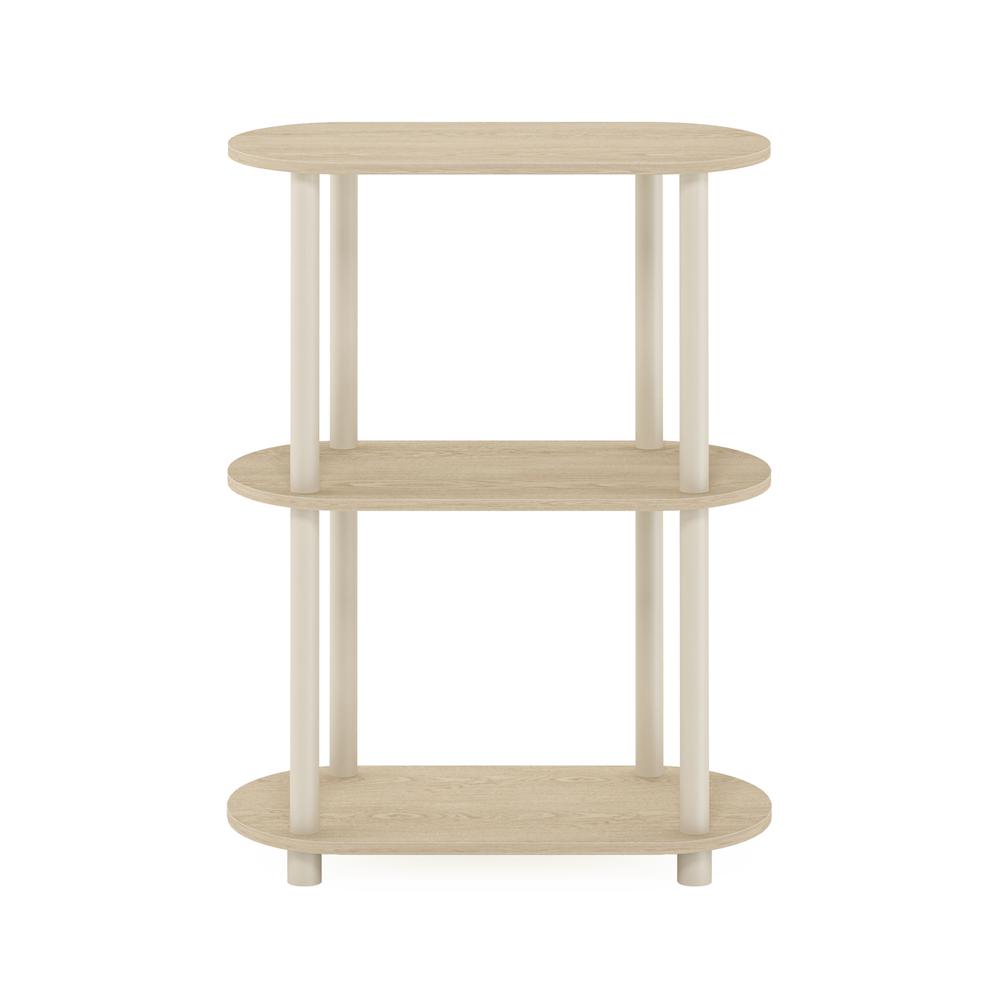 Furinno Turn-N-Tube No Tools 3-Tier Modern Oval Side Display Rack, Bauhaus Oak/Beige. Picture 3