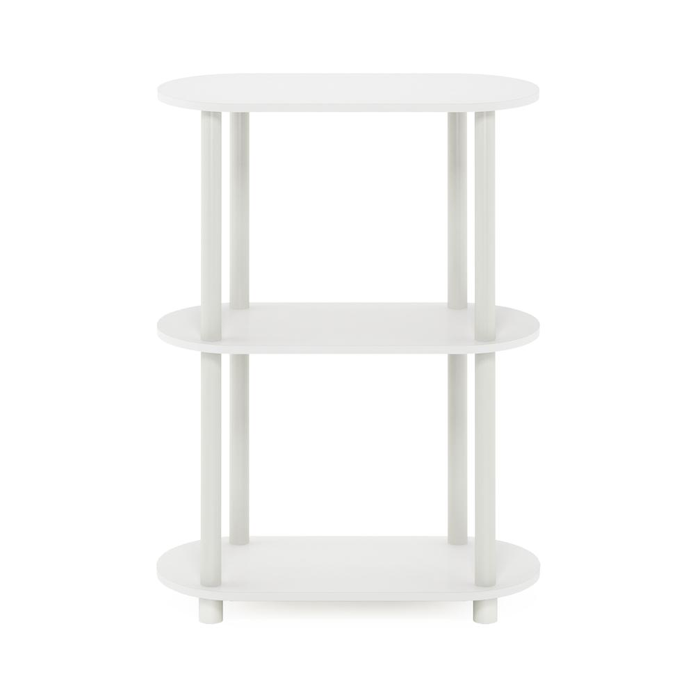 Furinno Turn-N-Tube No Tools 3-Tier Modern Oval Side Display Rack, White/Virgin White. Picture 3
