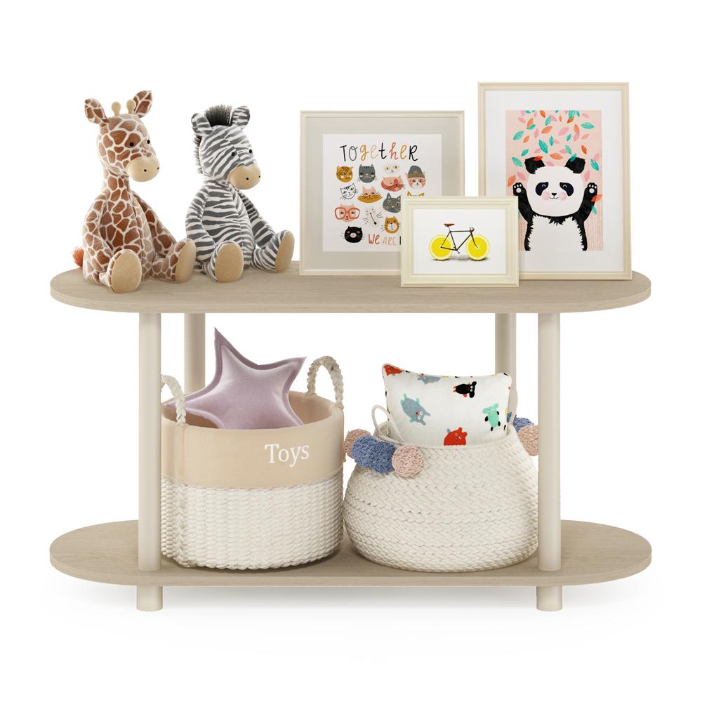 Furinno Turn-N-Tube No Tools Modern Oval Side Table, Bauhaus Oak/Beige. Picture 5