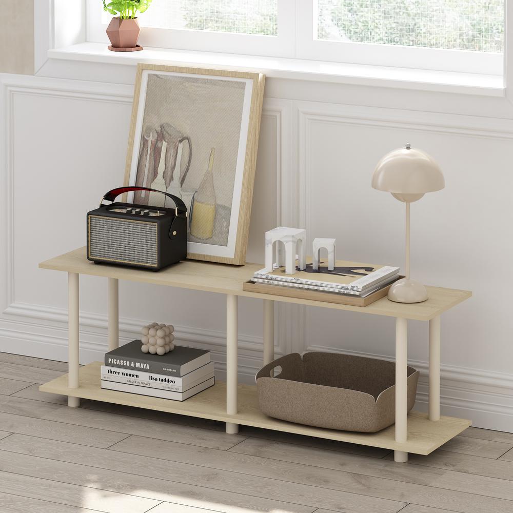 Furinno Turn-N-Tube No Tools Modern Rectangle Side Table, Bauhaus Oak/Beige. Picture 6