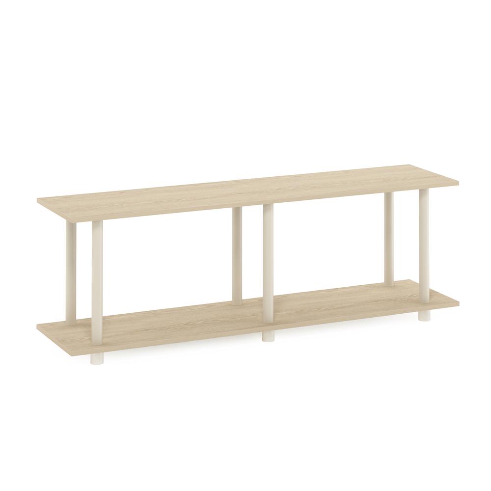 Furinno Turn-N-Tube No Tools Modern Rectangle Side Table, Bauhaus Oak/Beige. Picture 1