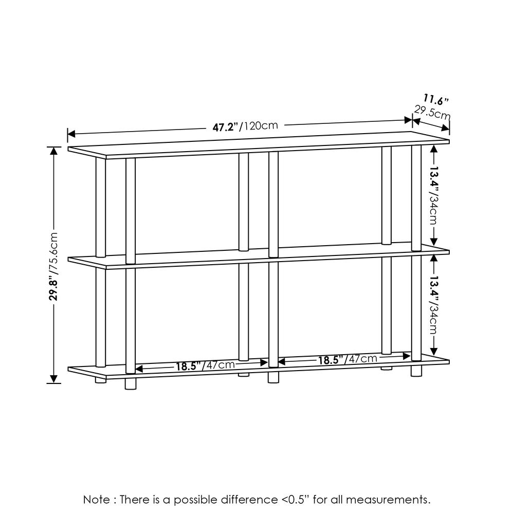 Furinno Turn-N-Tube No Tools 3-Tier Modern Rectangle Side Display Rack, Bauhaus Oak/Beige. Picture 2