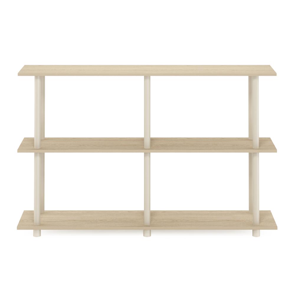 Furinno Turn-N-Tube No Tools 3-Tier Modern Rectangle Side Display Rack, Bauhaus Oak/Beige. Picture 3