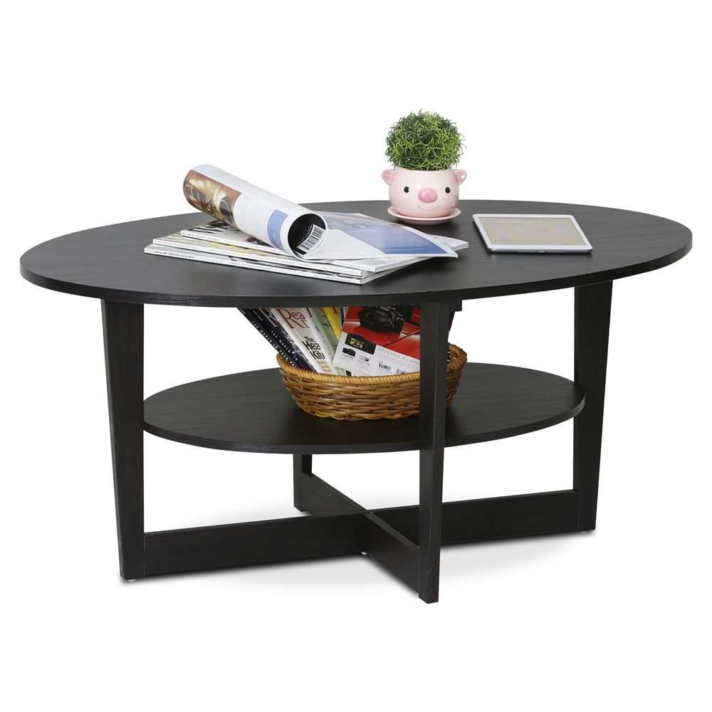 JAYA  Round Coffee Table, Walnut. Picture 3