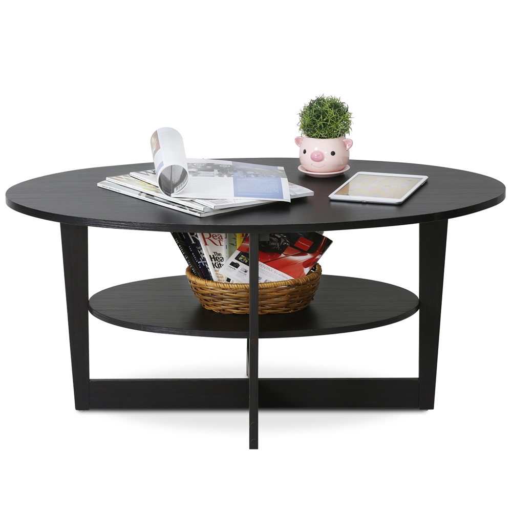 JAYA  Round Coffee Table, Walnut. Picture 4