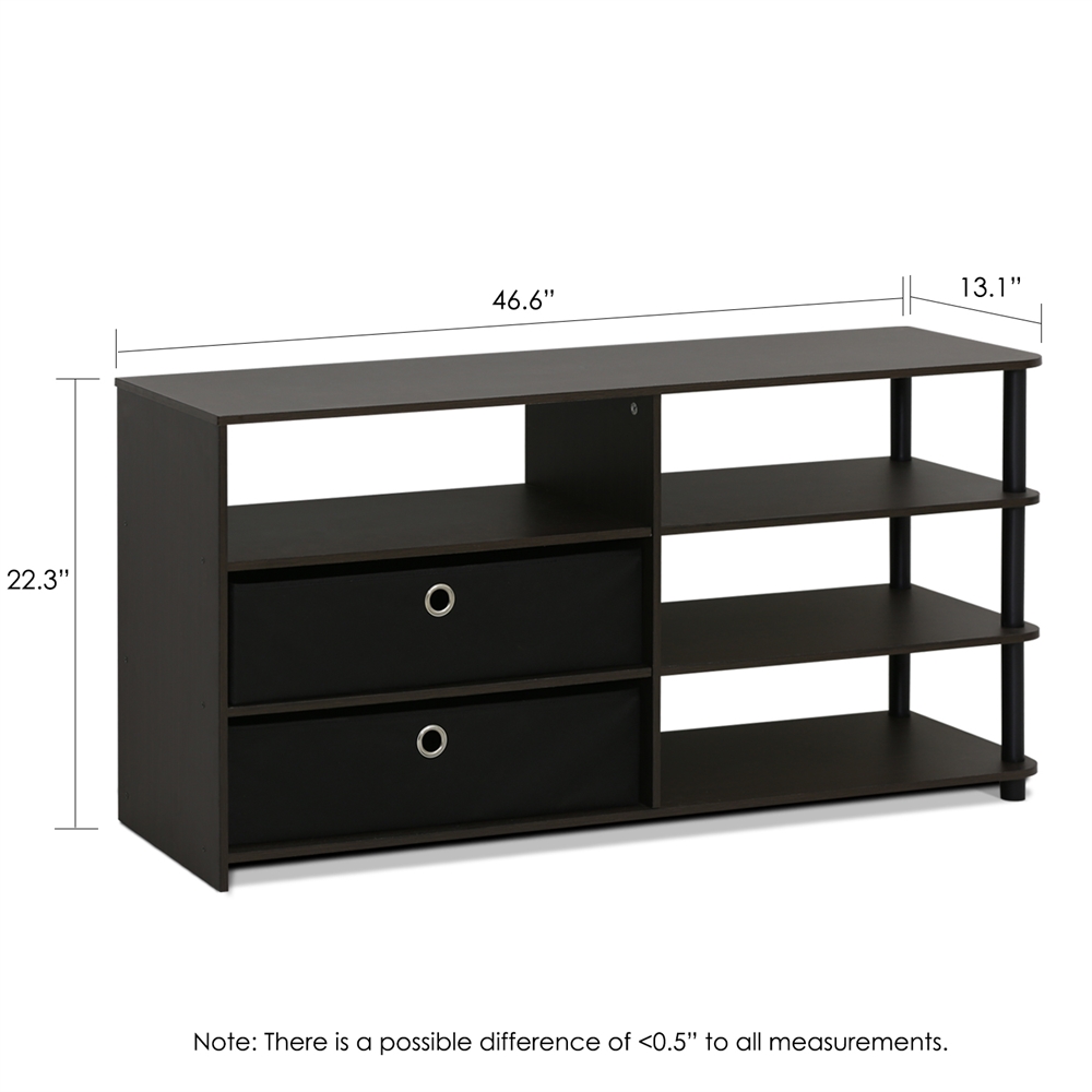JAYA Simple Design TV Stand for up to 50-Inch with Bins, Walnut,. Picture 2