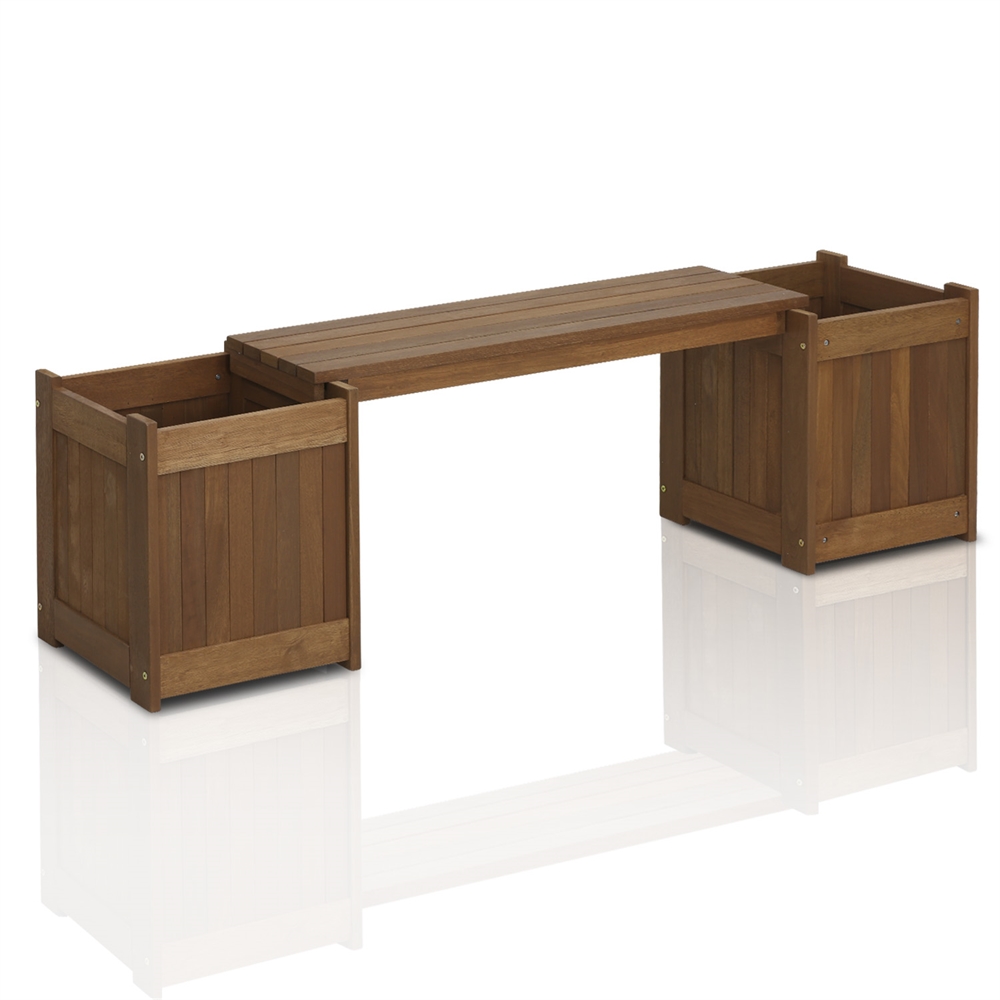 Tioman Hardwood Planter Box in Teak Oil. Picture 1