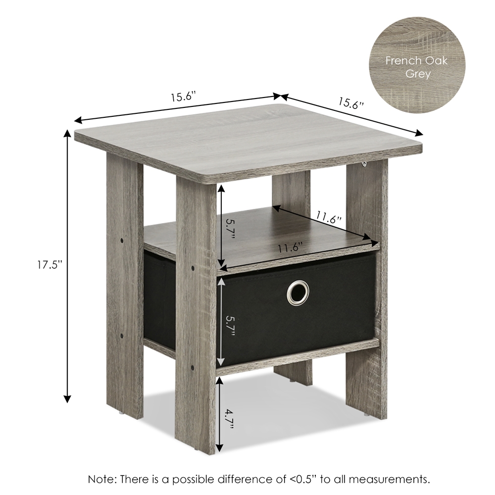 Petite End Table Bedroom Night Stand, Set of Two. Picture 2
