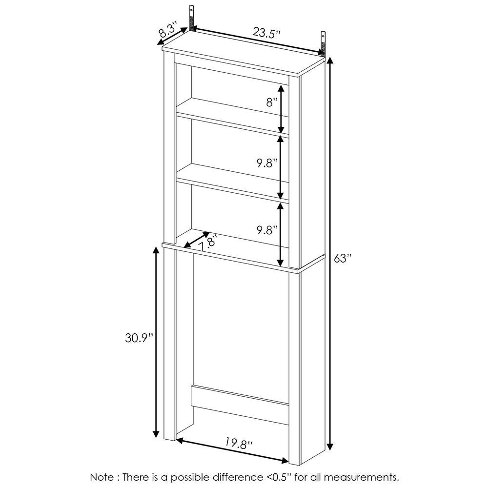 Furinno Indo Open Bath Cabinet, White. Picture 2
