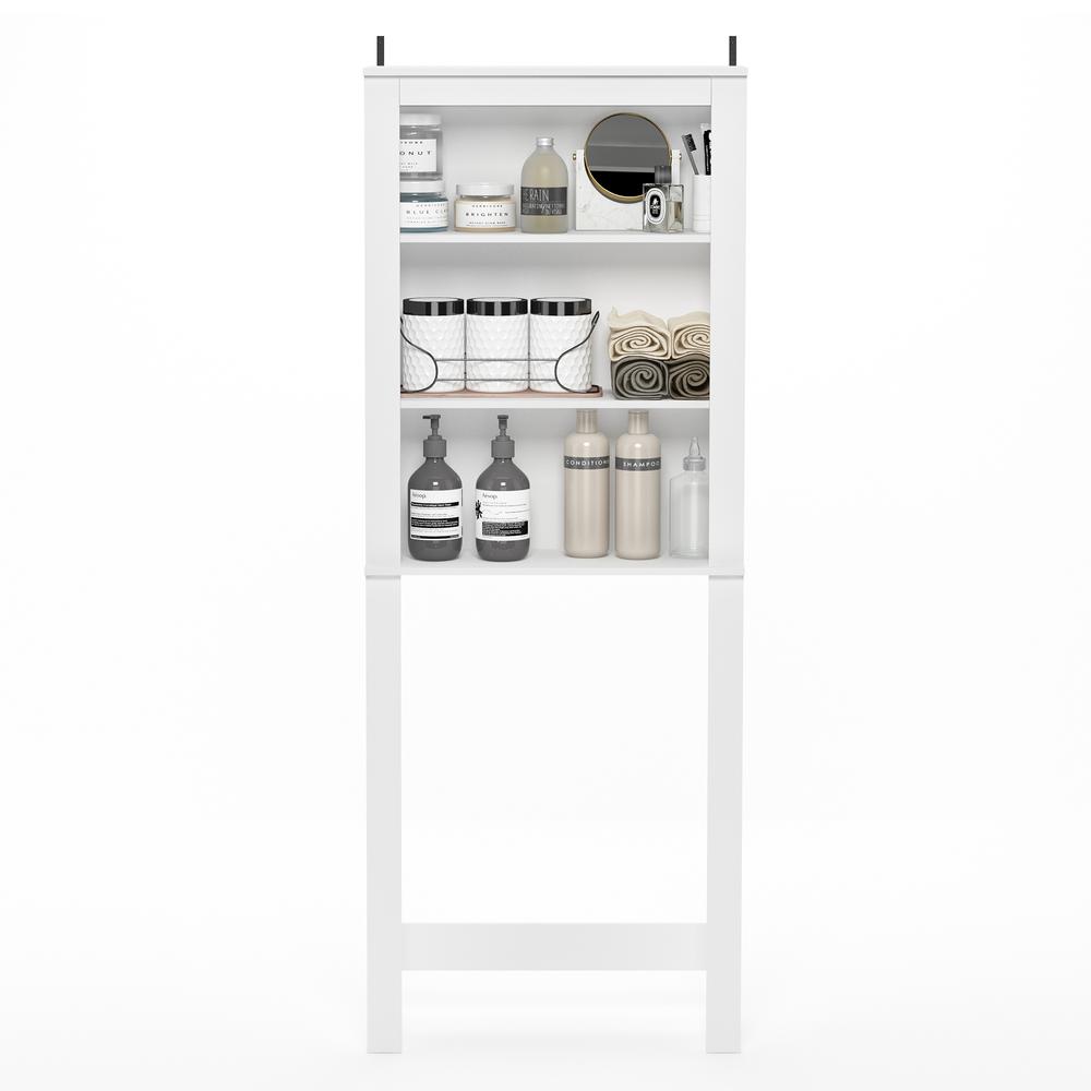 Furinno Indo Open Bath Cabinet, White. Picture 5