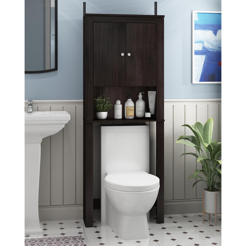 Furinno Indo Double Door Bath Cabinet, Espresso. Picture 6