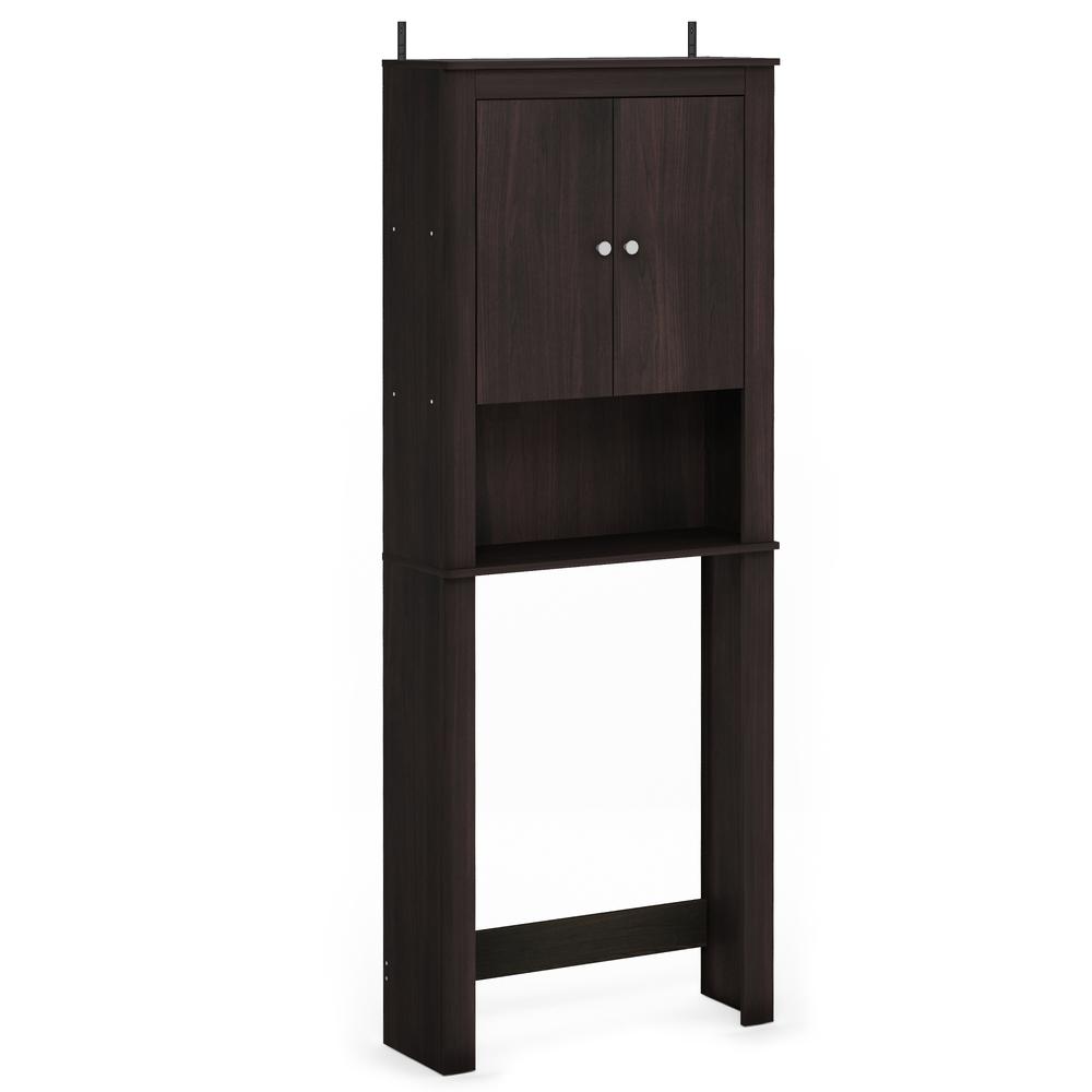 Furinno Indo Double Door Bath Cabinet, Espresso. Picture 1