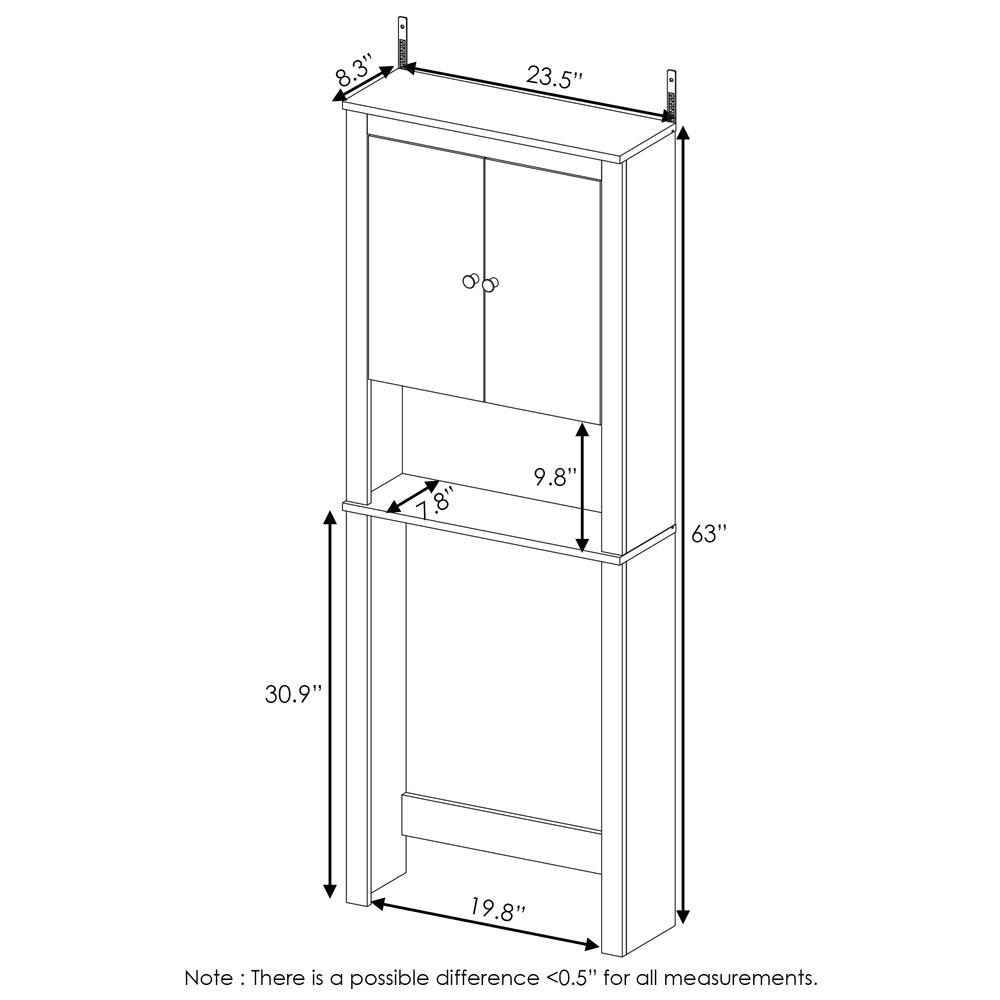 Furinno Indo Double Door Bath Cabinet, Espresso. Picture 2