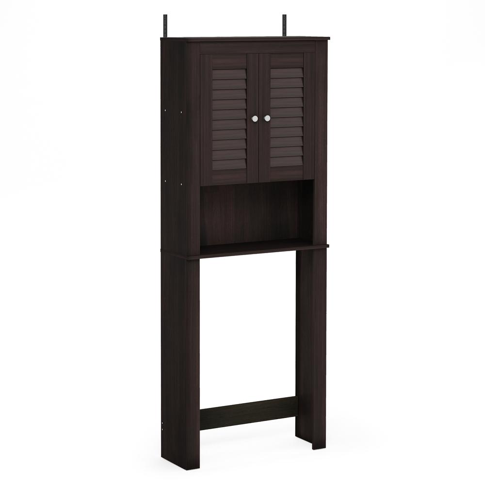 Furinno Indo Louver Door Bath Cabinet, Espresso. Picture 1
