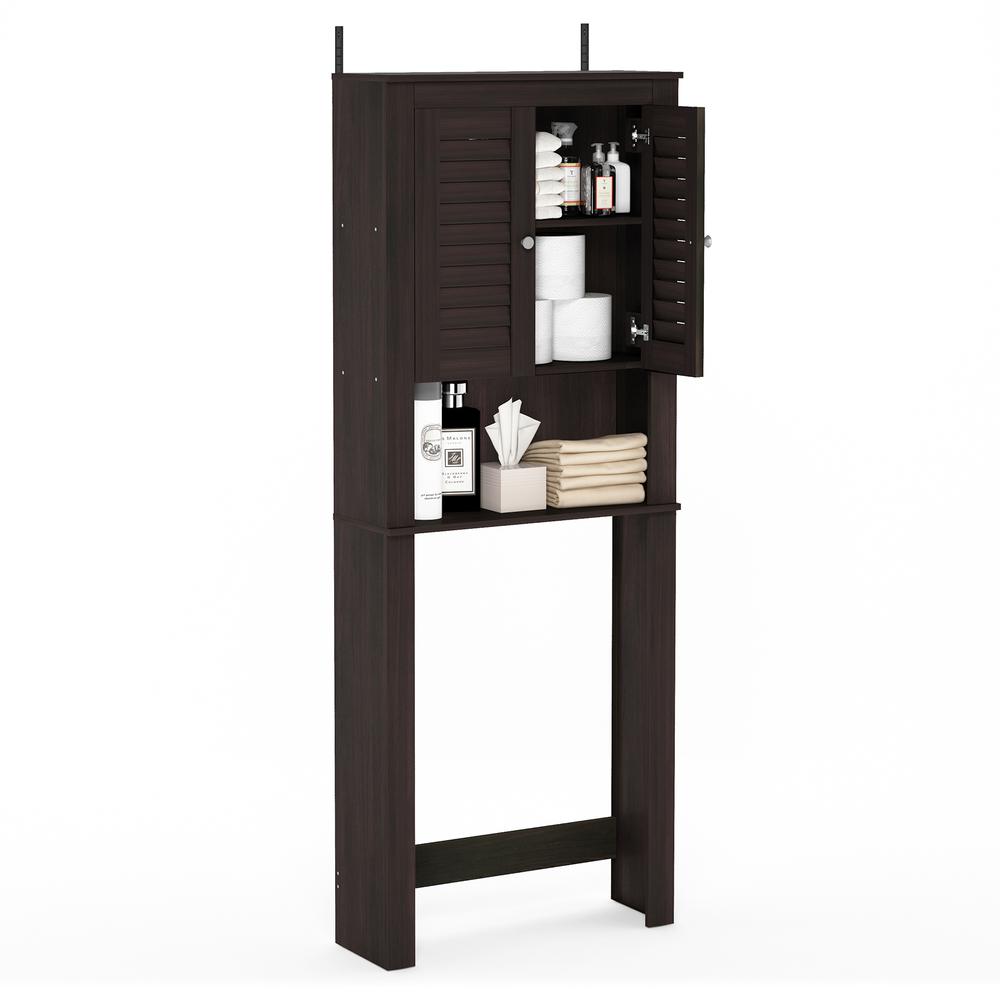 Furinno Indo Louver Door Bath Cabinet, Espresso. Picture 4