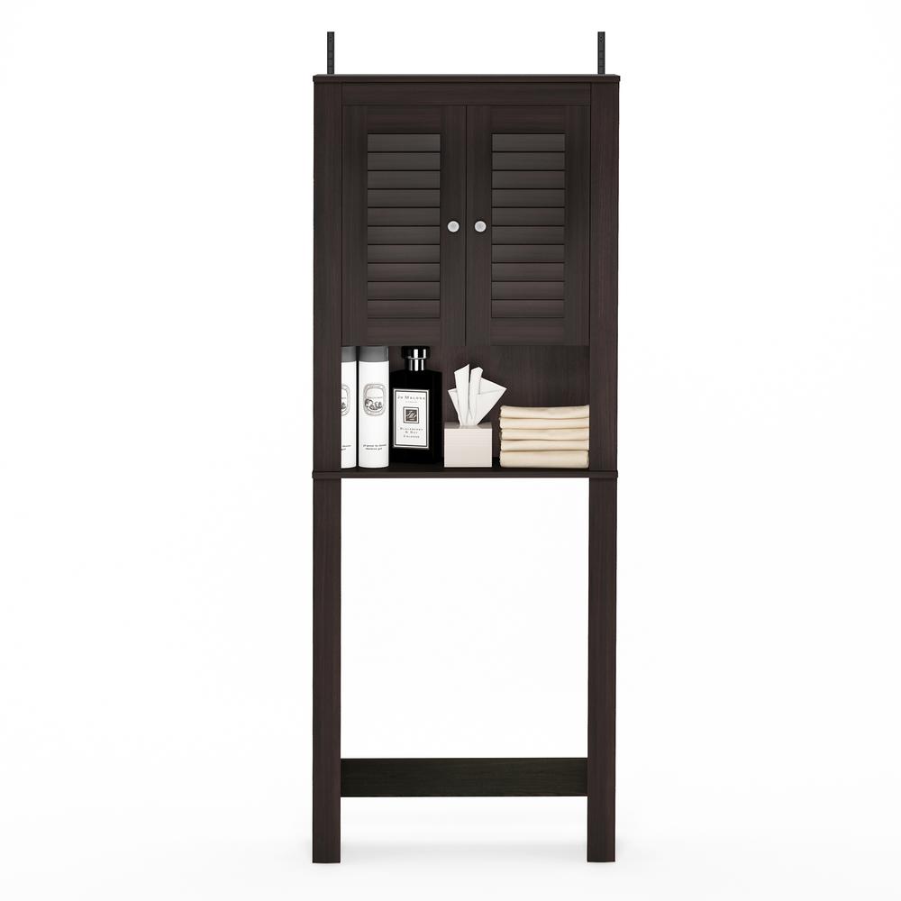 Furinno Indo Louver Door Bath Cabinet, Espresso. Picture 5