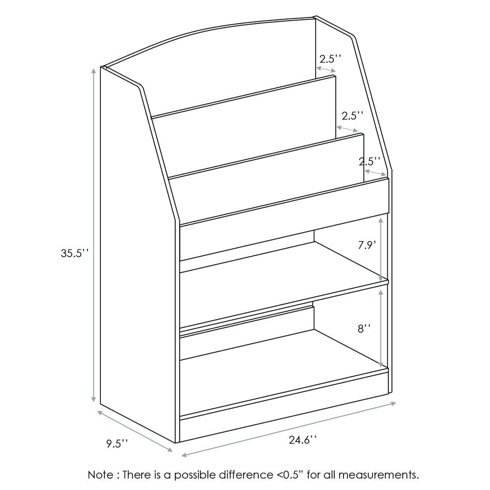Furinno KidKanac Magazine/Bookshelf with Toy Storage, Pink. Picture 2