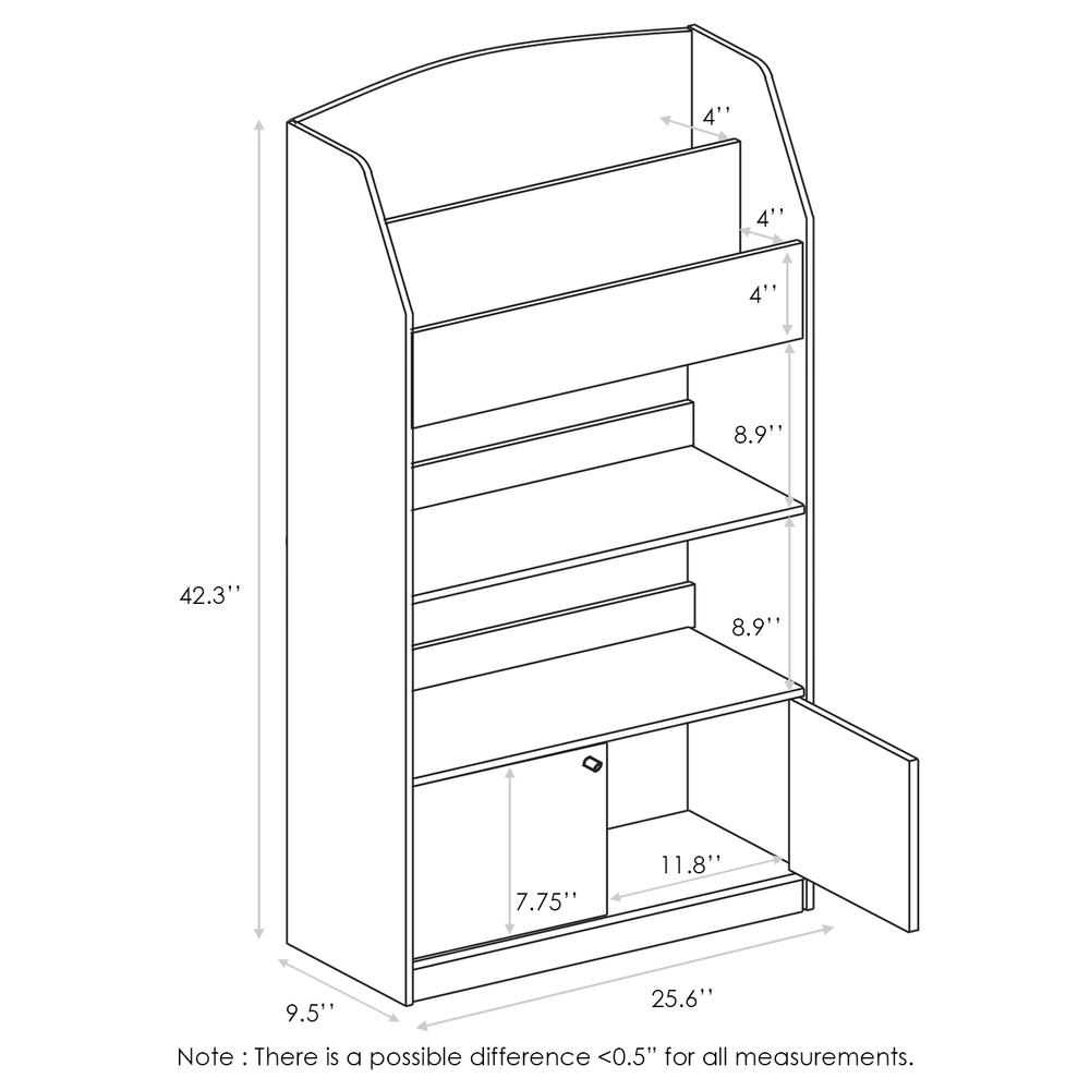 Kidkanac Magazine/Bookshelf with Toy Storage Cabinet, Pink. Picture 2