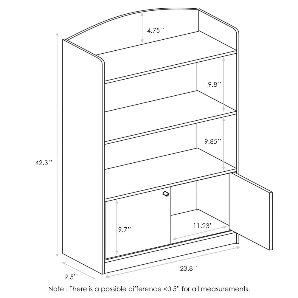 KidKanac Bookshelf with Storage Cabinet, Pink. Picture 2