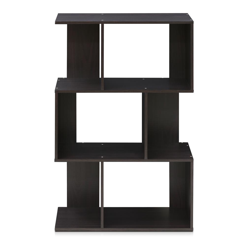 Furinno Simply Modern Open 3-Tier Open Book Shelf, Espresso. Picture 3