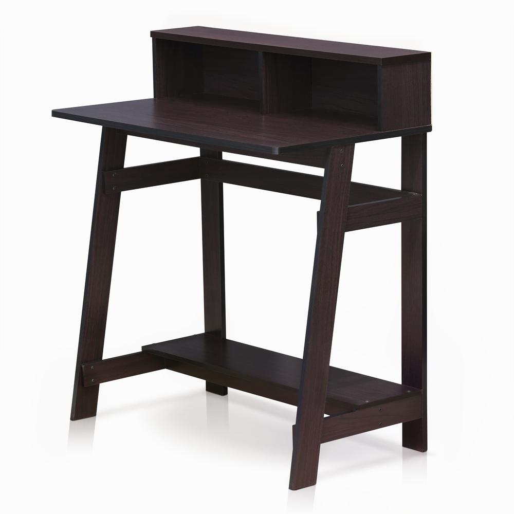 Furinno 14054DWN Simplistic A Frame Computer Desk, Dark Walnut. Picture 1