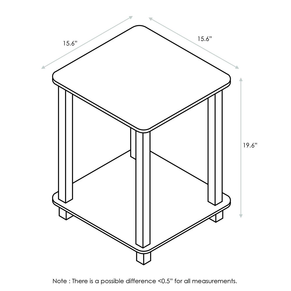 Furinno 12127DWN Simplistic End Table, Set of Two, Dark Walnut. Picture 2