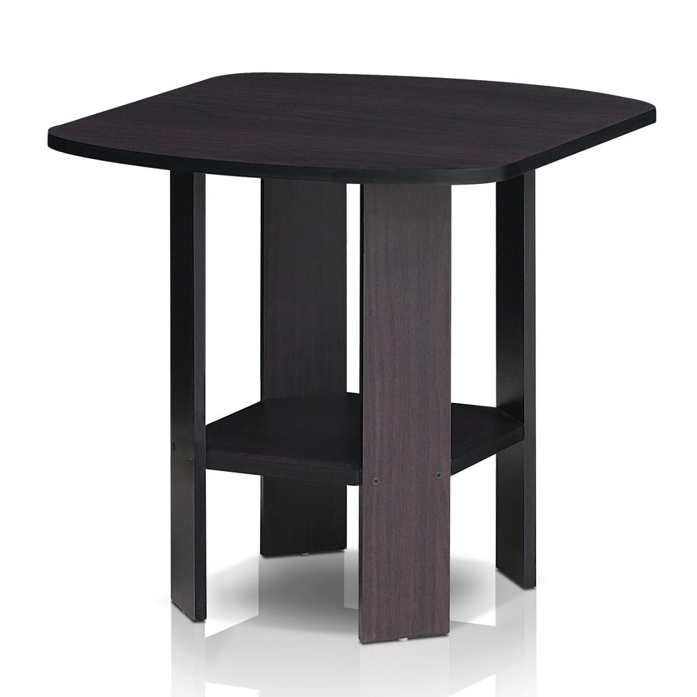 Furinno Simple Design End/SideTable, Dark Walnut. Picture 1