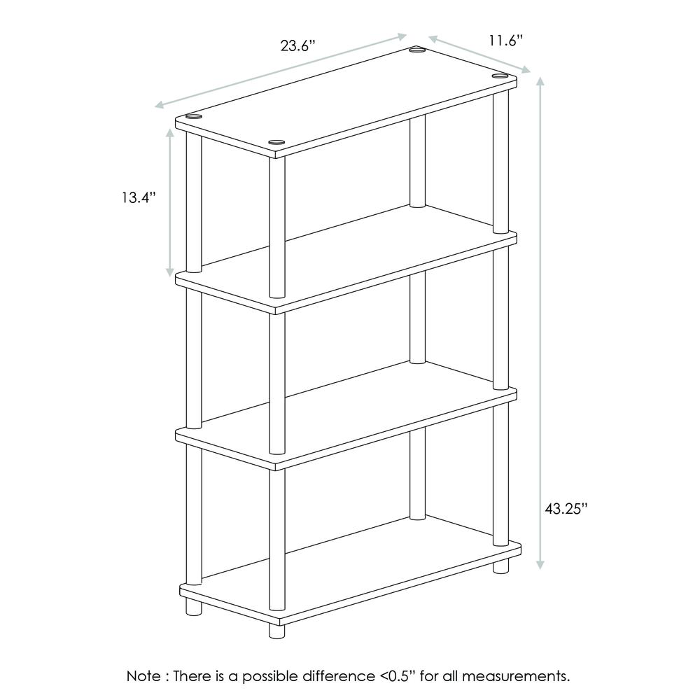 Furinno 99557DWN Turn-N-Tube 4-Tier Multipurpose Shelf Display Rack, Dark Walnut. Picture 2