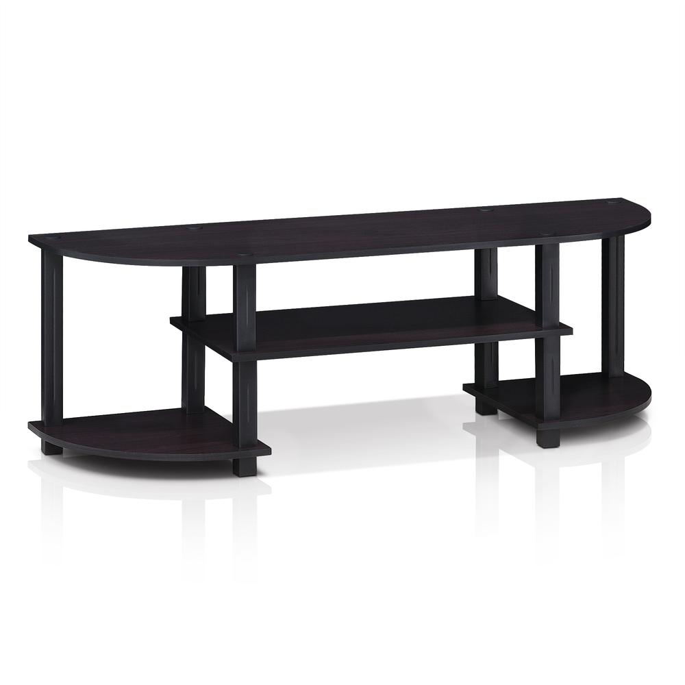 Furinno 11058DWN Turn-S-Tube Wide TV Entertainment Center, Dark Walnut. Picture 1