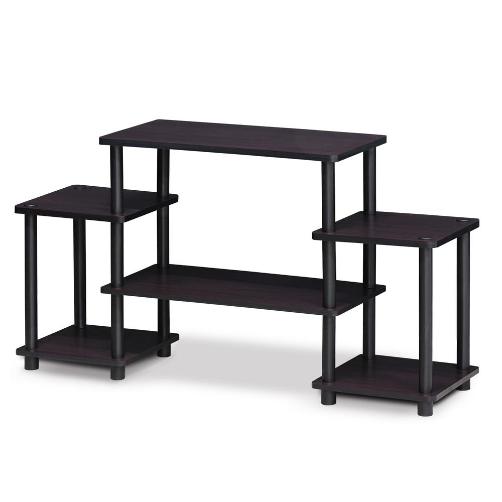 Furinno 11257DWN Turn-N-Tube No Tools Entertainment Center, Dark Walnut. Picture 1