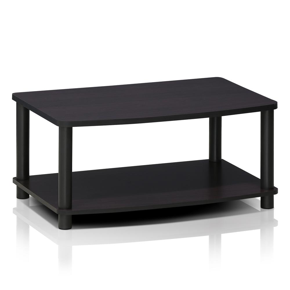 Furinno 13191DWN Turn-N-Tube No Tools 2-Tier Elevated TV Stands, Dark Walnut. Picture 1