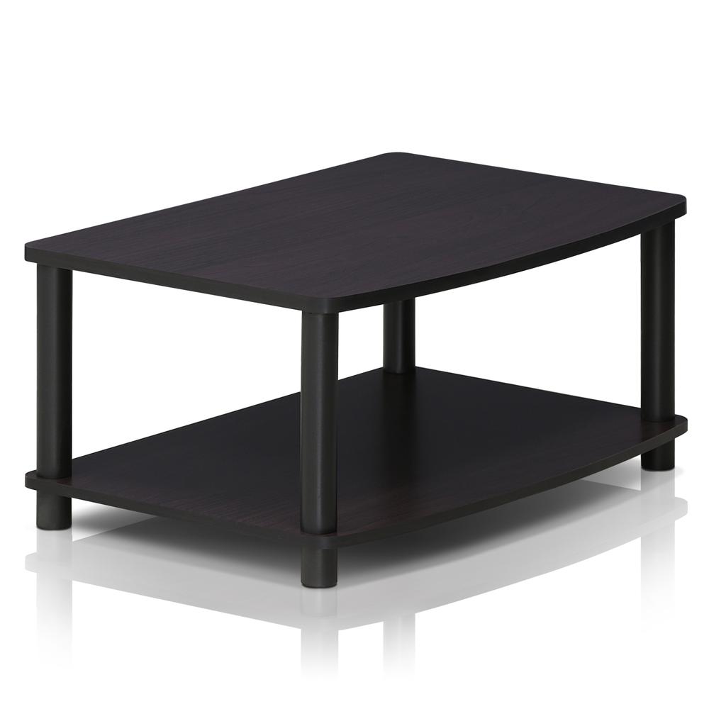 Furinno 13191DWN Turn-N-Tube No Tools 2-Tier Elevated TV Stands, Dark Walnut. Picture 3