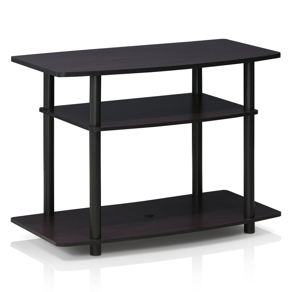 Furinno 13192DWN Turn-N-Tube No Tools 3-Tier TV Stands, Dark Walnut. Picture 1