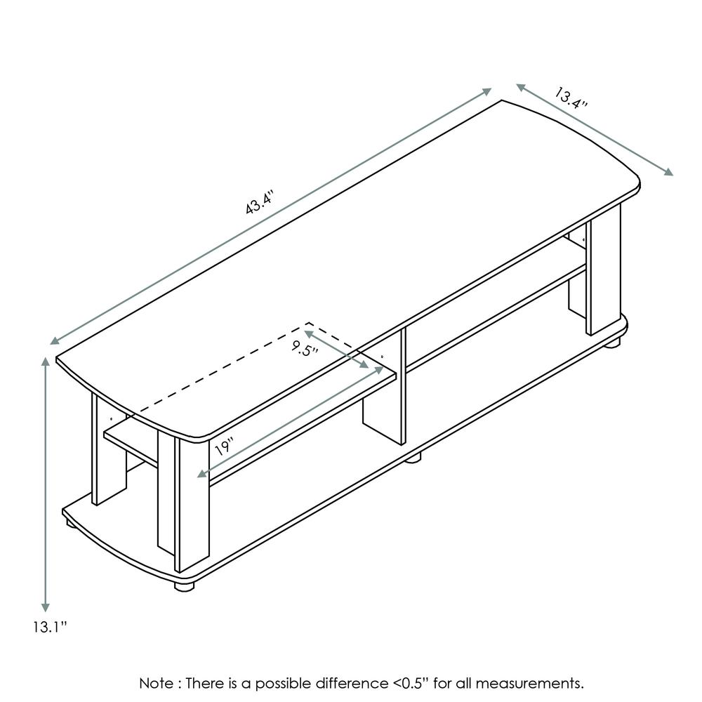 Furinno 11191DWN THE Entertainment Center TV Stand, Dark Walnut. Picture 2