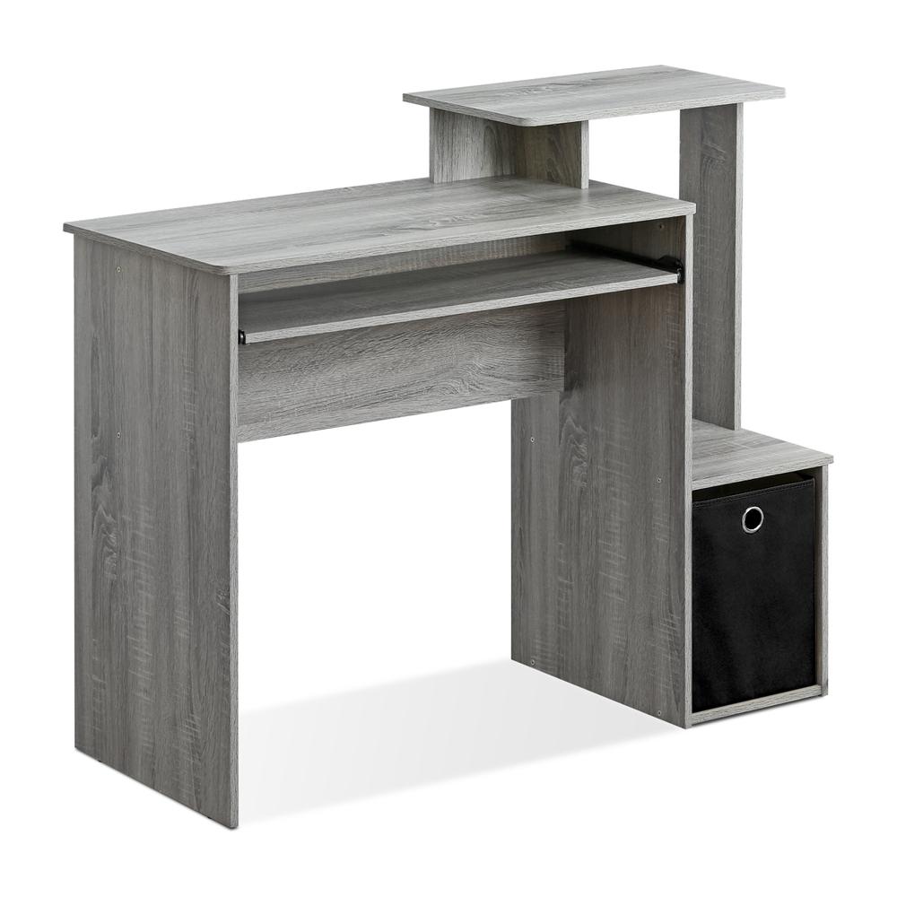Furinno Econ Multipurpose Home Office Computer Writing Desk w/Bin, French Oak. Picture 1