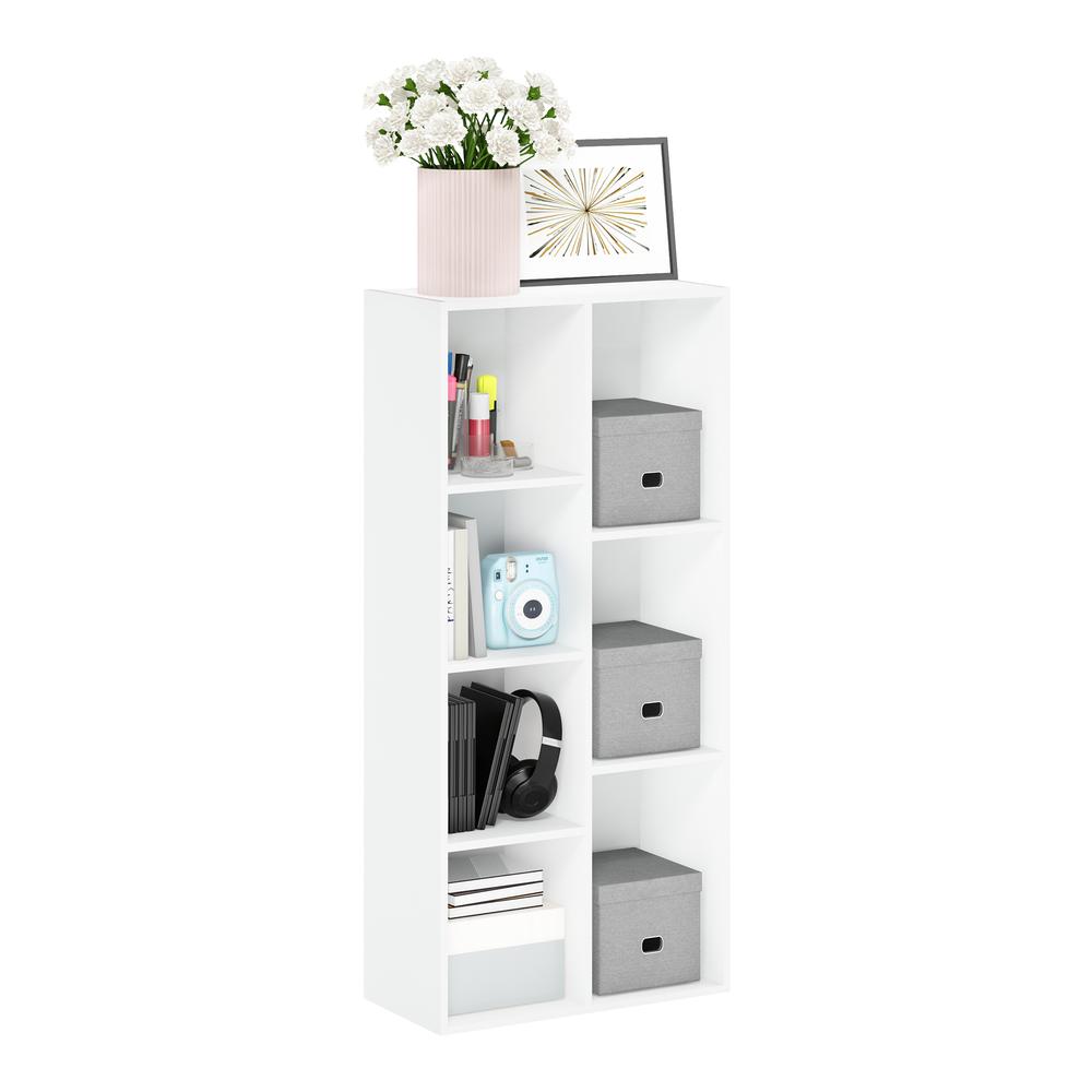 Furinno Luder 7-Cube Reversible Open Shelf, White. Picture 4