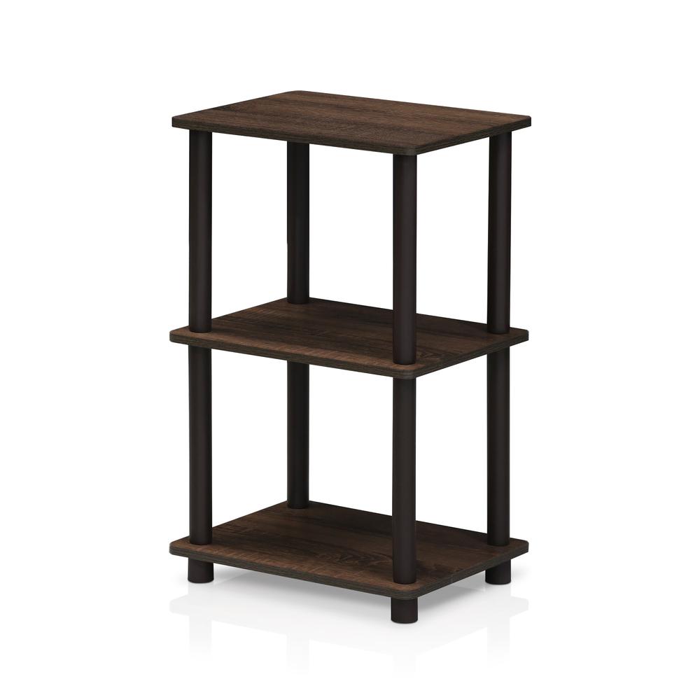 Furinno 16101WN/BR Turn-N-Tube 2 Space Shelf, Walnut/Brown. Picture 1