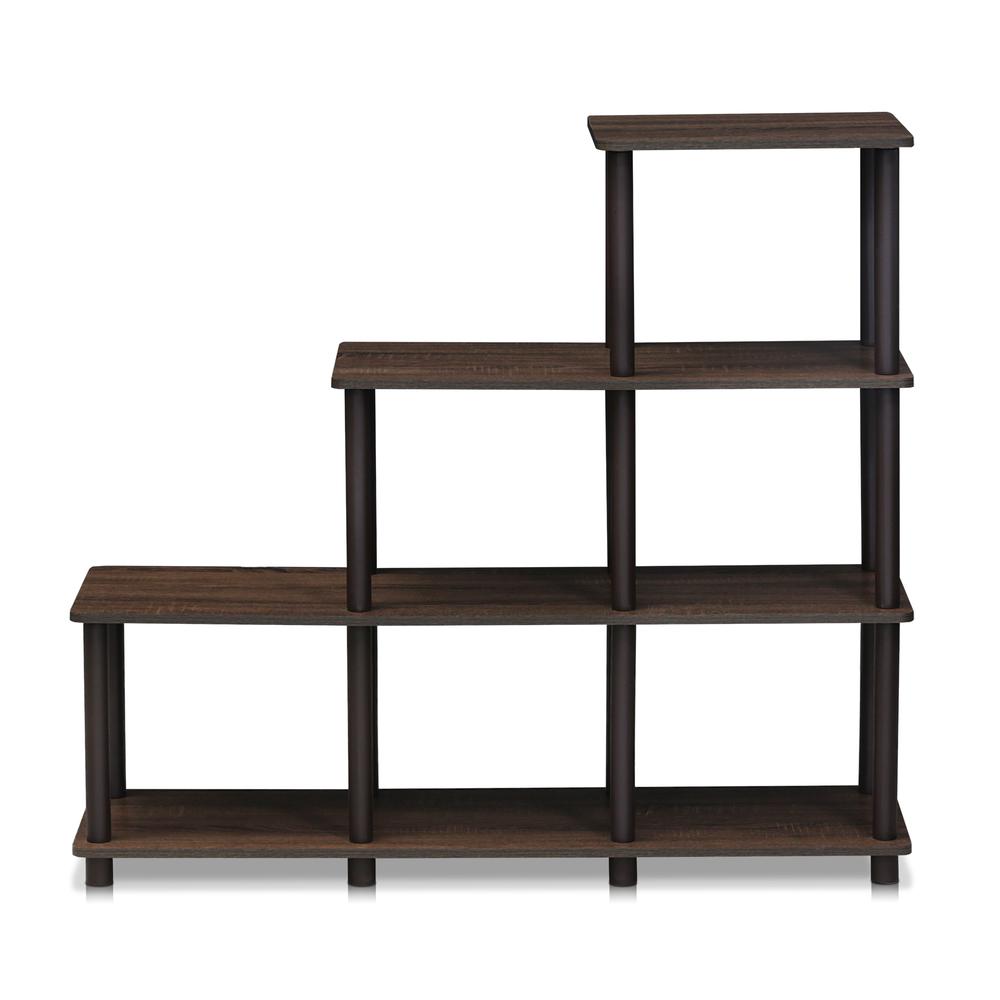 Furinno 16107WN/BR Turn-N-Tube Ladder Space Shelf, Walnut/Brown. Picture 3