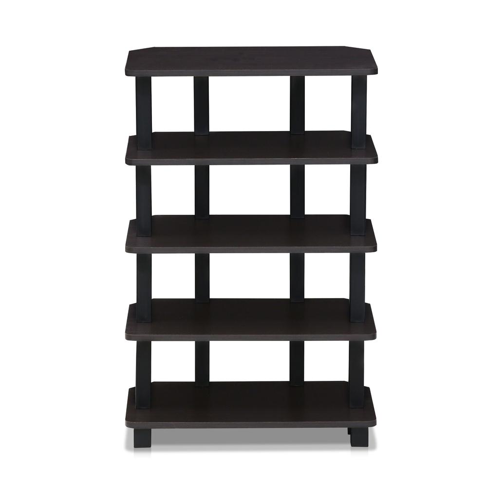 Furinno 17037EX/BK Turn-N-Tube 5-Tier Corner Storage Shelf, Espresso/Black. Picture 3