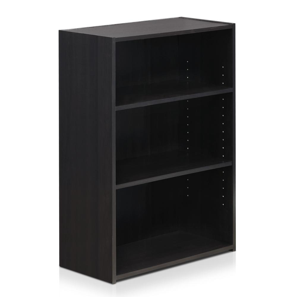 Furinno Wright 3-Shelf Bookcase, Cinnamon Cherry. Picture 1