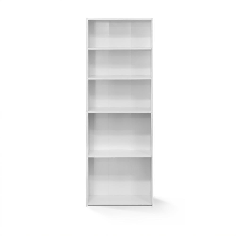 Furinno Wright 5-Shelf Bookcase, Soft White. Picture 3