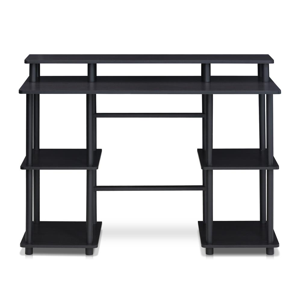 Furinno Turn-N-Tube Computer Desk with Top Shelf, Espresso/Black. Picture 3