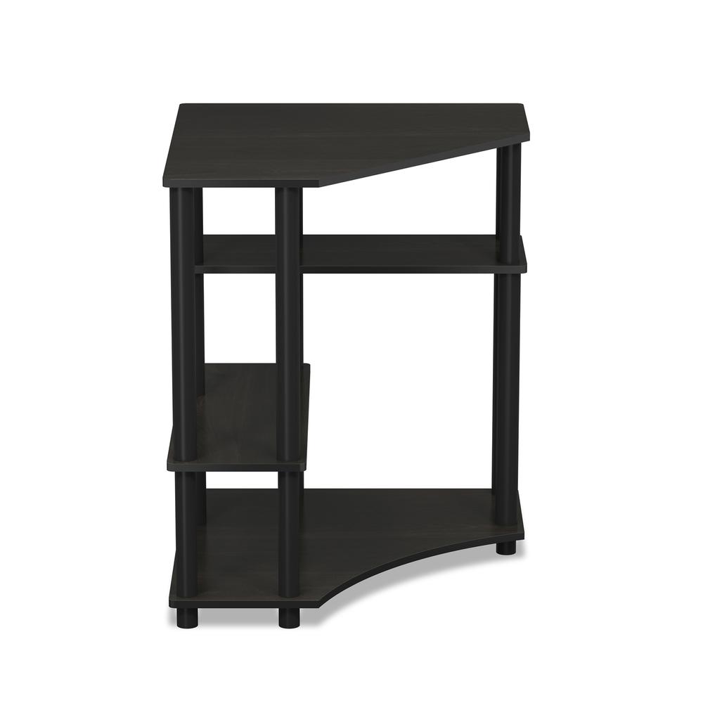 Turn-N-Tube Space Saving Corner Desk with Shelves, Espresso/Black. Picture 3