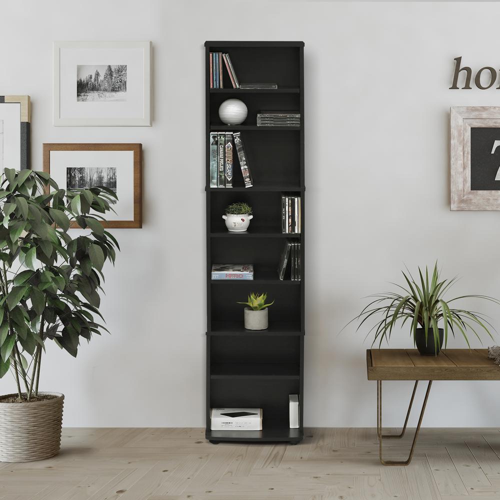 Furinno JAYA Space Saving Multimedia Storage Tower, Espresso 17057EX. Picture 1
