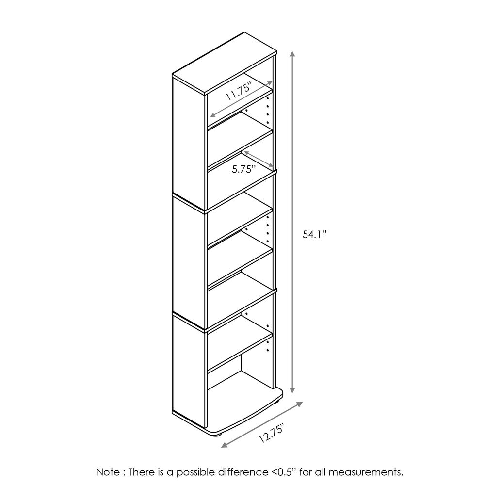 Furinno JAYA Space Saving Multimedia Storage Tower, Espresso 17057EX. Picture 2