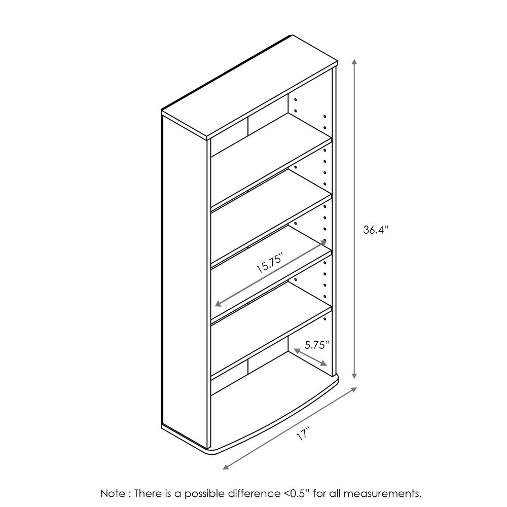 Furinno JAYA 4-Tier Multimedia Storage Tower, Espresso. Picture 3